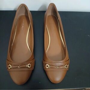 Banana Republic Brown Flats with Gold Accents